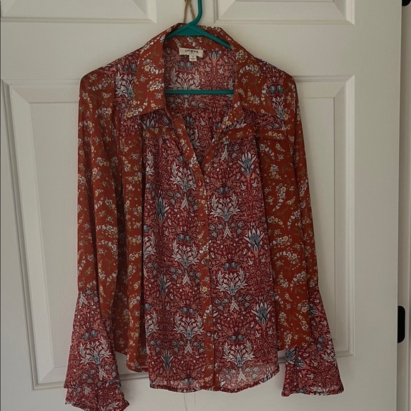 Umgee Tops - Umgee Rust Floral Blouse